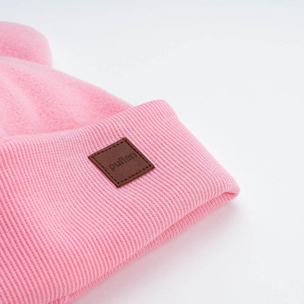 pamuklu çift kat kaşkorse bebek bere - pembe detay