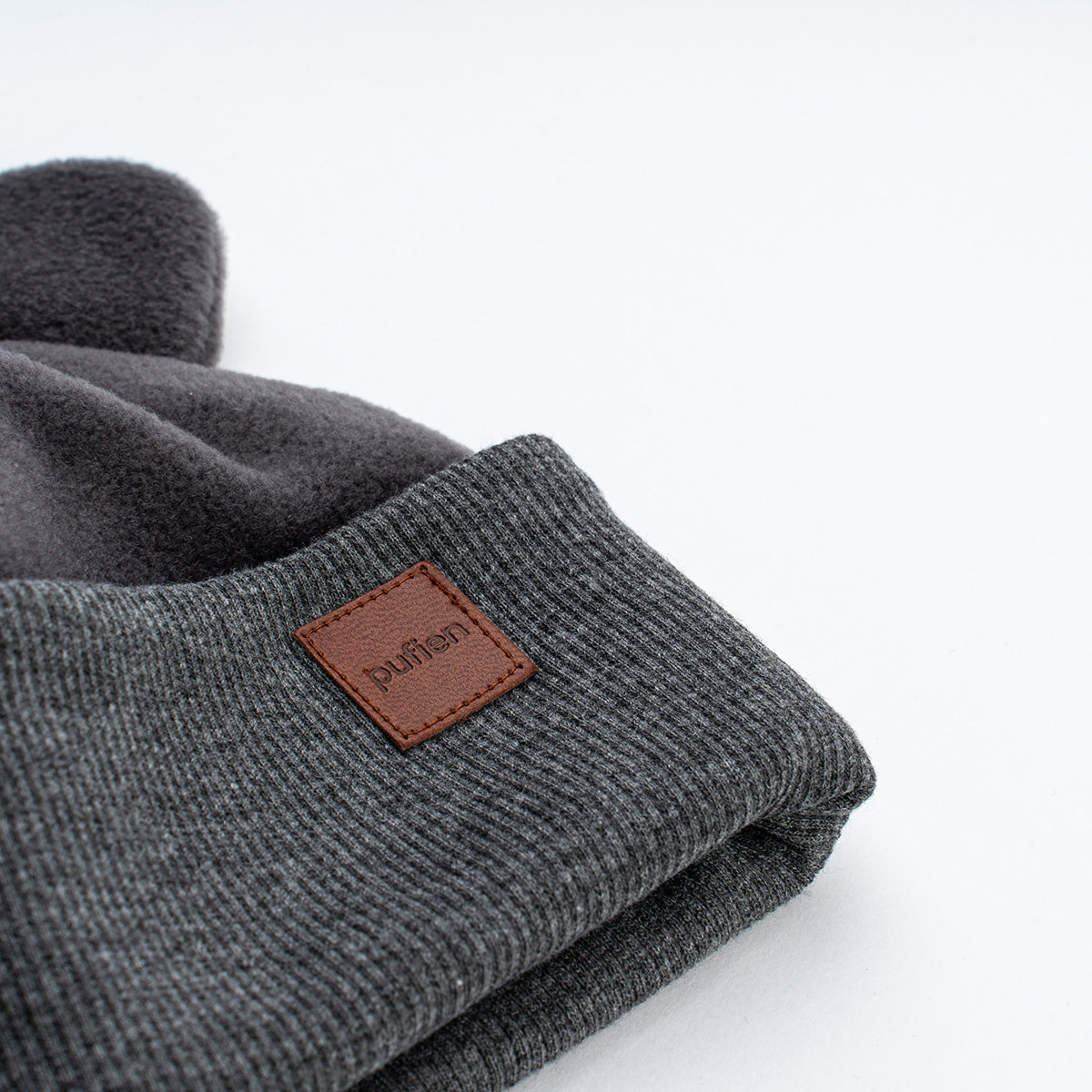 pamuklu çift kat kaşkorse bebek bere - antrasit detay