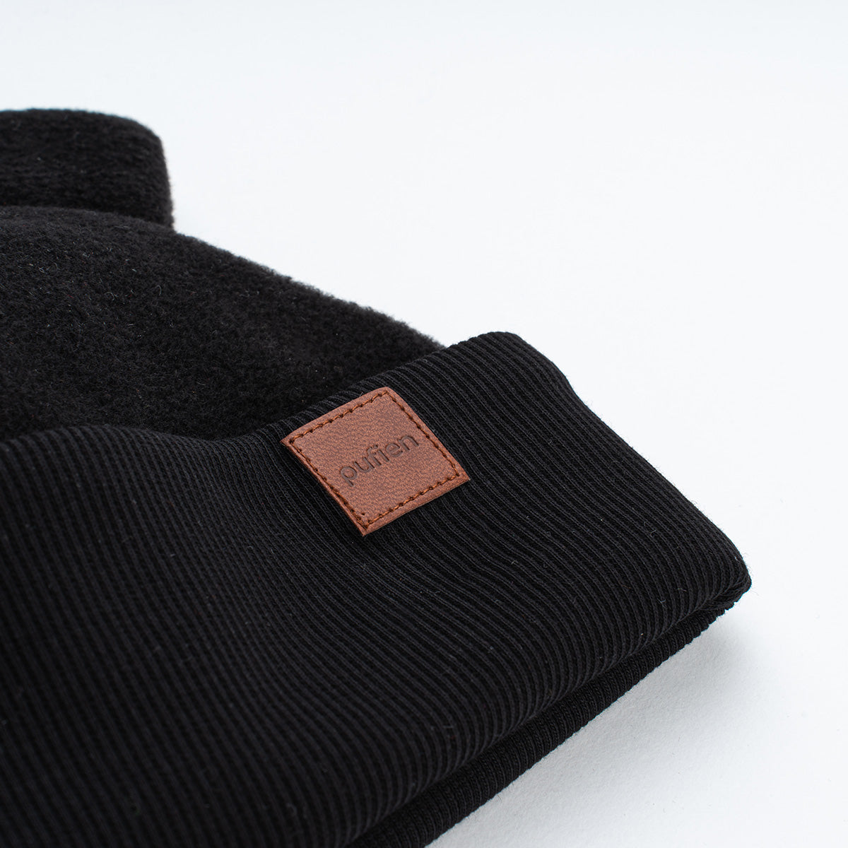 pamuklu çift kat kaşkorse bebek bere - siyah detay