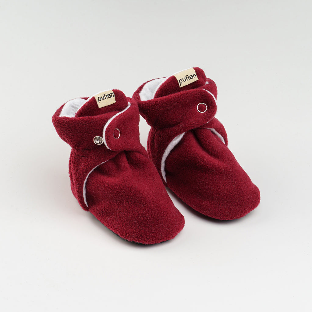 kırmızı - polar  bebek panduf