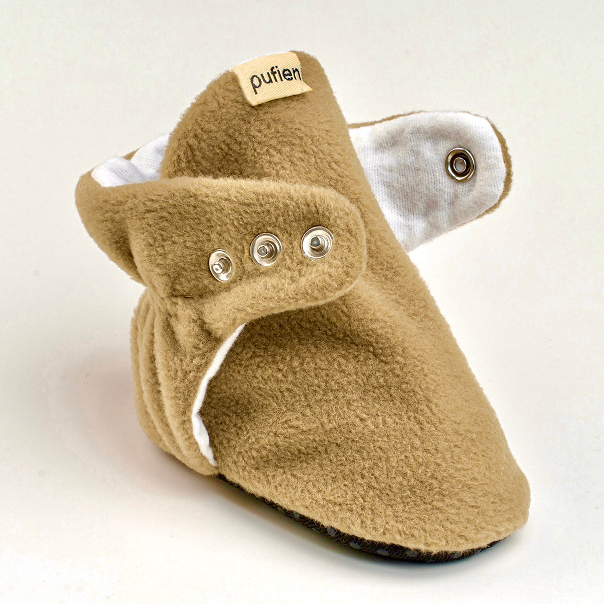 iç kısmı yumuşak polar dolgulu camel bebek panduf