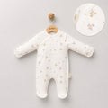 Rahatsız Etmeyen Ters Dikişli Bebek Tulum Minimal Çiçek