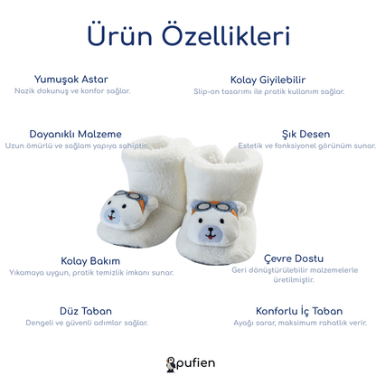 Ayıcık Desenli Peluş Bot | Çocuklar için Ev Botu