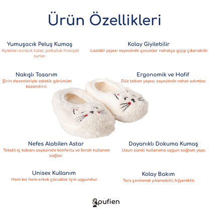 Kedi Desenli Wellsoft Peluş Ev Patiği