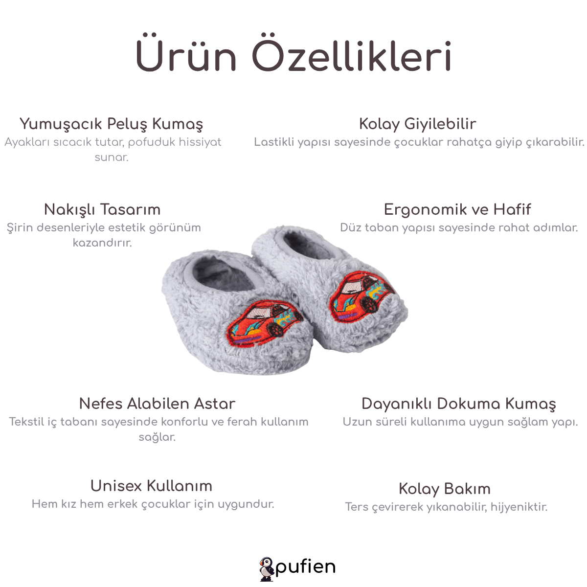 Araba Desenli Wellsoft Peluş Ev Patiği