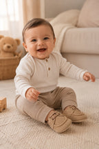 Süet Bağcıklı Bebek Loafer Ayakkabı