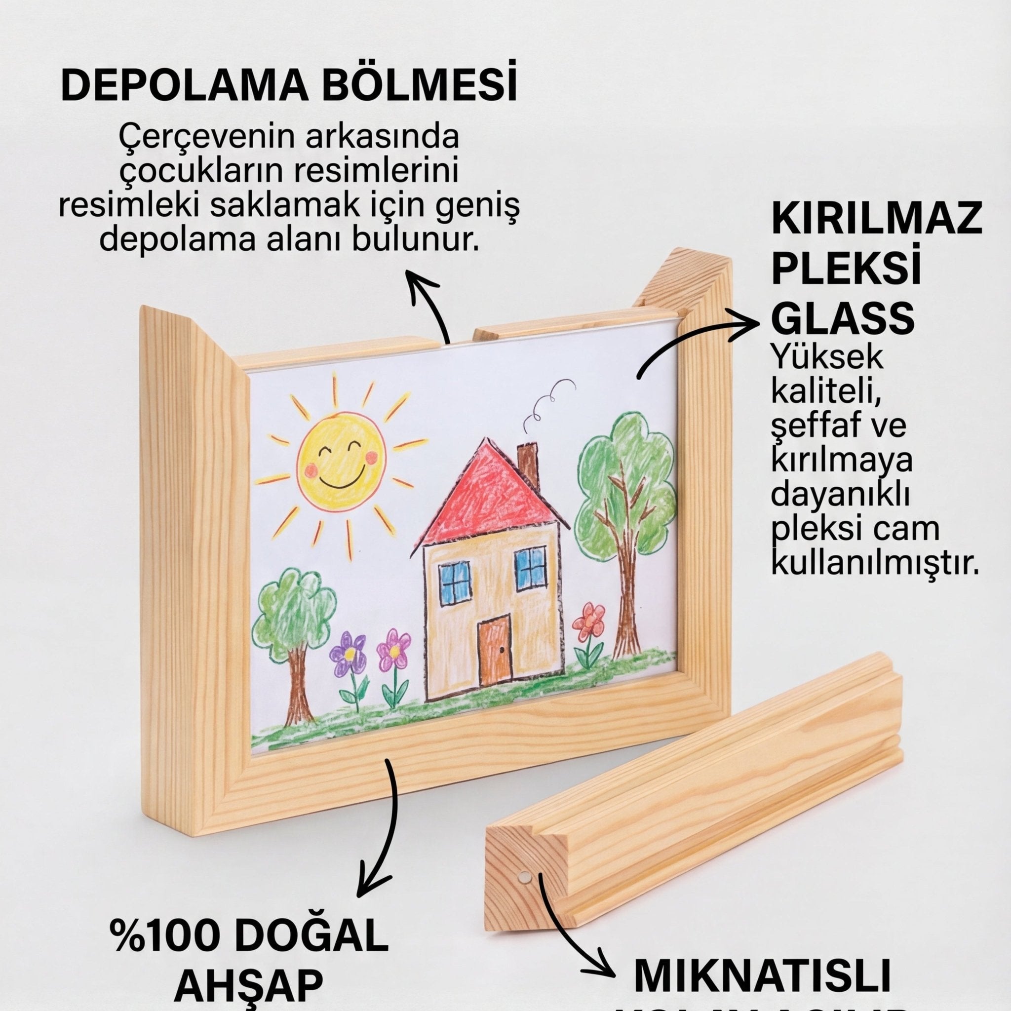 Akıllı Çocuk Resim Çerçevesi (Saklama Bölmeli) - Pufien