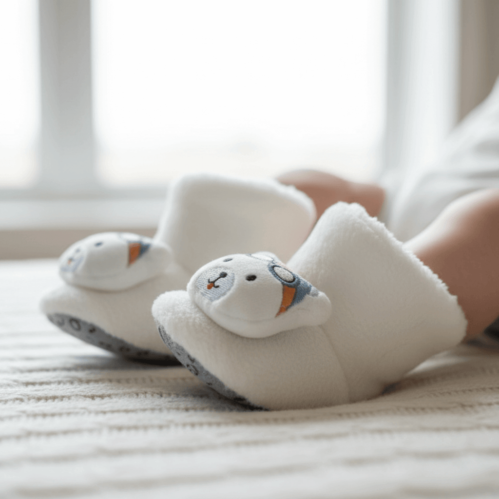 Ayıcık Desenli Peluş Ev Botu - Pufien