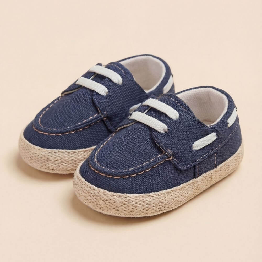Bağcıklı Koyu Mavi Günlük Bebek Sneaker Ayakkabı - Pufien
