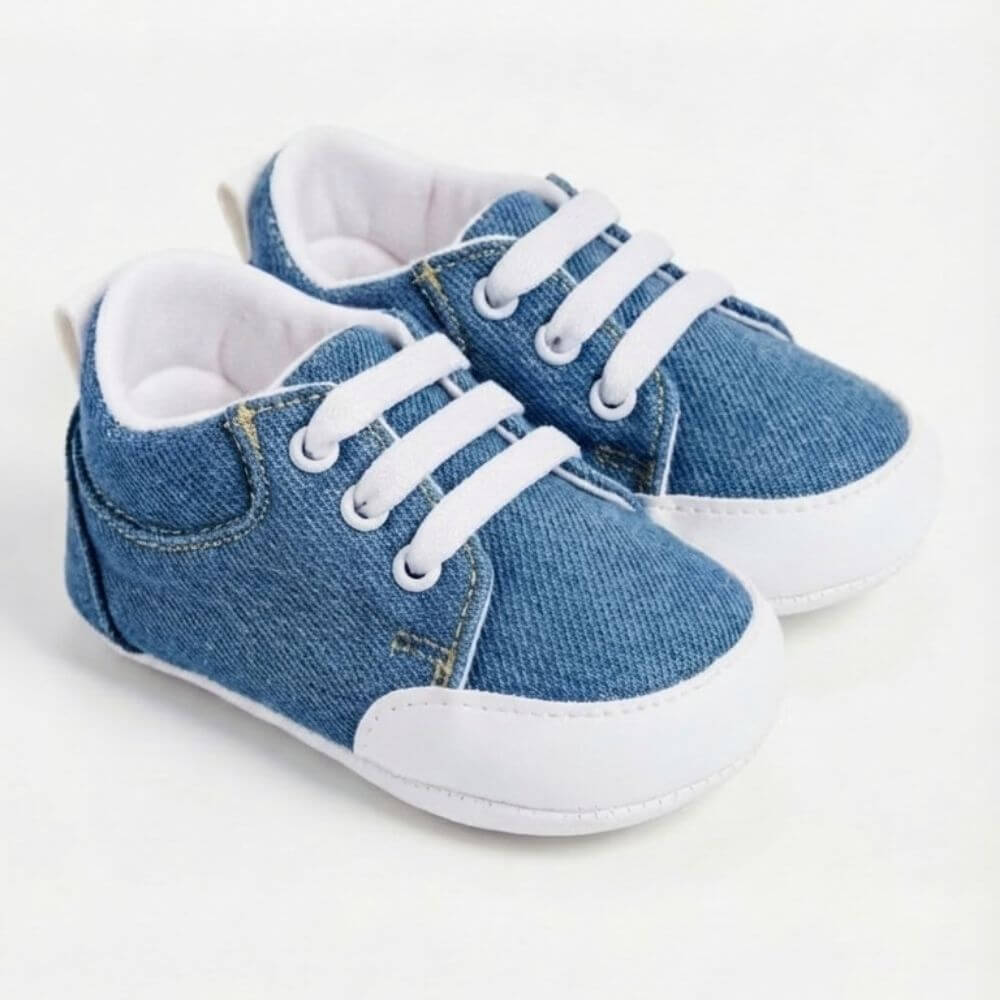 Bağcıklı Mavi Günlük Bebek Sneaker Ayakkabı - Pufien