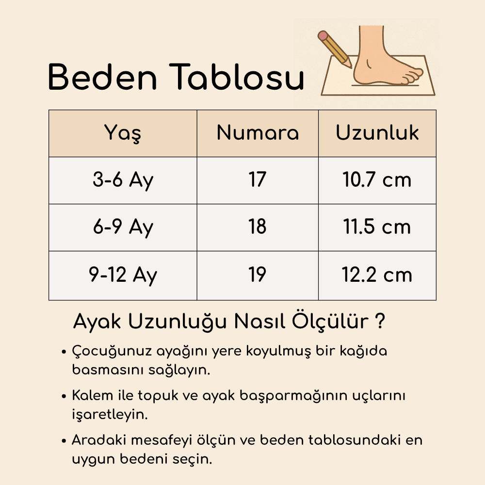 Bebek Ayakkabısı, İlkadım Bebek Patik, Ev Ayakkabısı, Yenidoğan Yazlık Ayakkabı Vizon - PufienEspadril