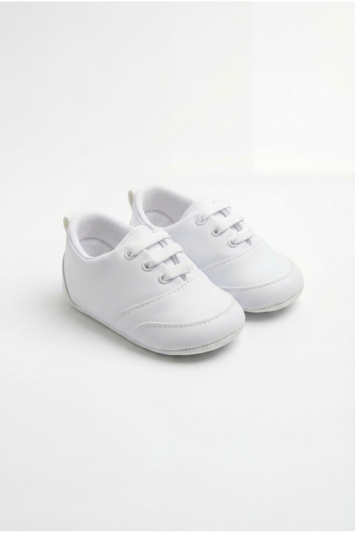 Beyaz Bağcıklı Bebek Sneaker — Beyaz