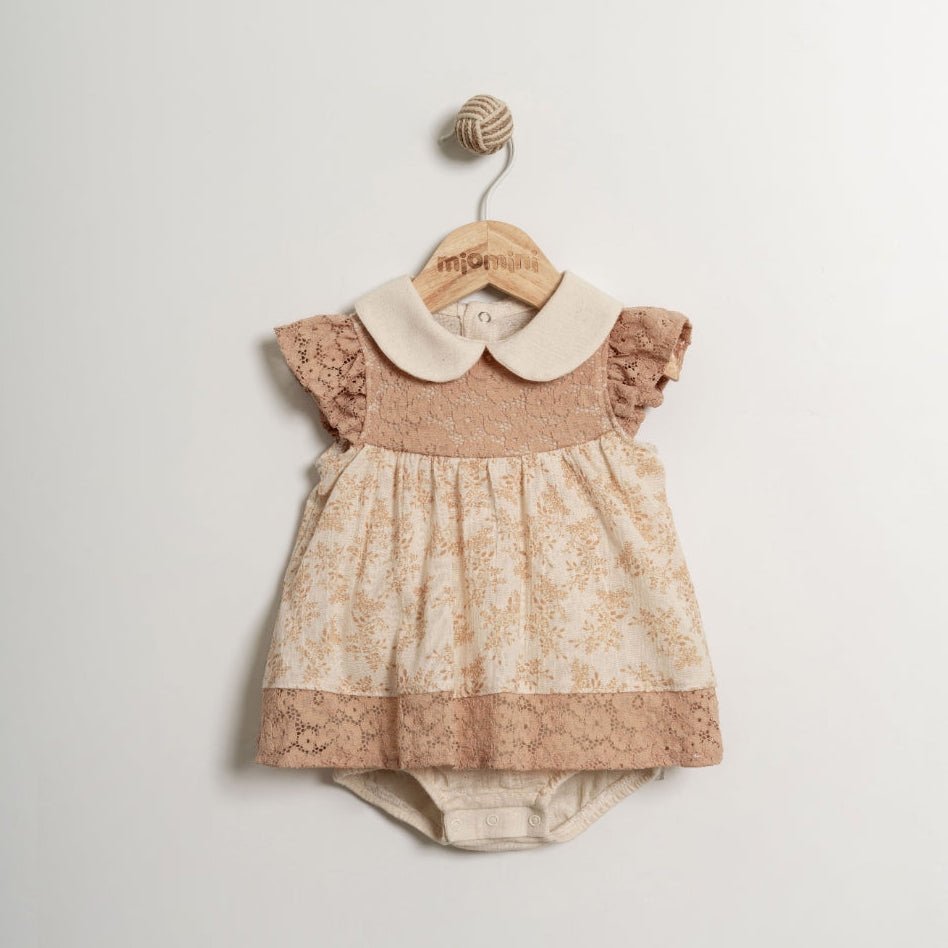 Bebek Badi, Çıtçıtlı Dantelli Bebek Romper 0 - 12 Ay - Pufienpixa