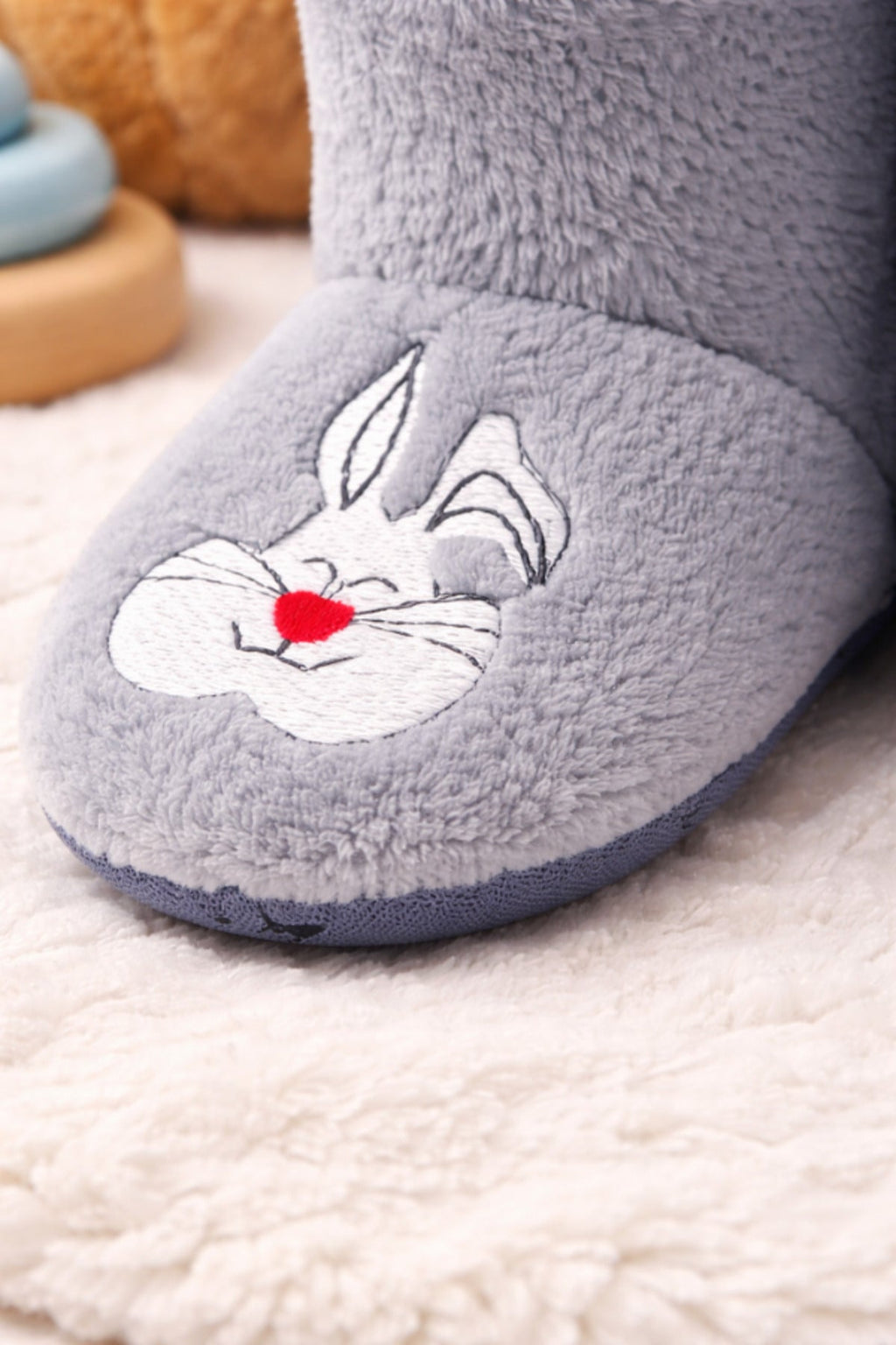 Bebek & Çocuk Kaydırmaz Tabanlı Ev Botu / Panduf / Kışlık Peluş Bot / Sevimli Desen - PufienPanduf