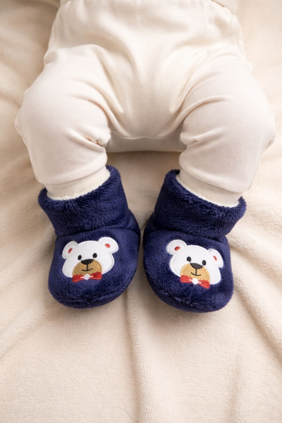 Bebek & Çocuk Kaydırmaz Tabanlı Ev Botu / Panduf / Kışlık Peluş Bot / Sevimli Desen - PufienPanduf