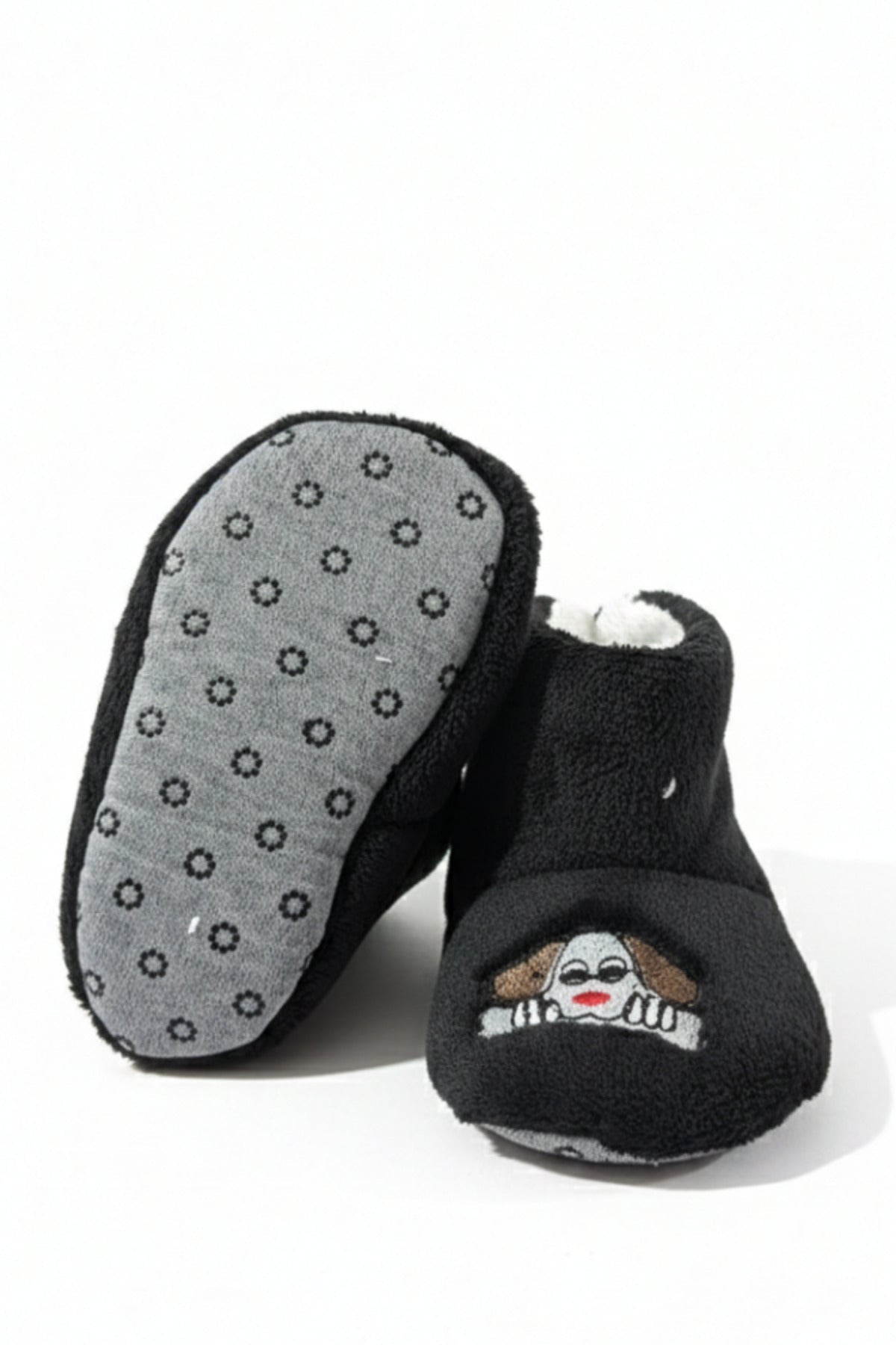 Bebek & Çocuk Kaydırmaz Tabanlı Ev Botu / Panduf / Kışlık Peluş Bot / Sevimli Desen - PufienPanduf
