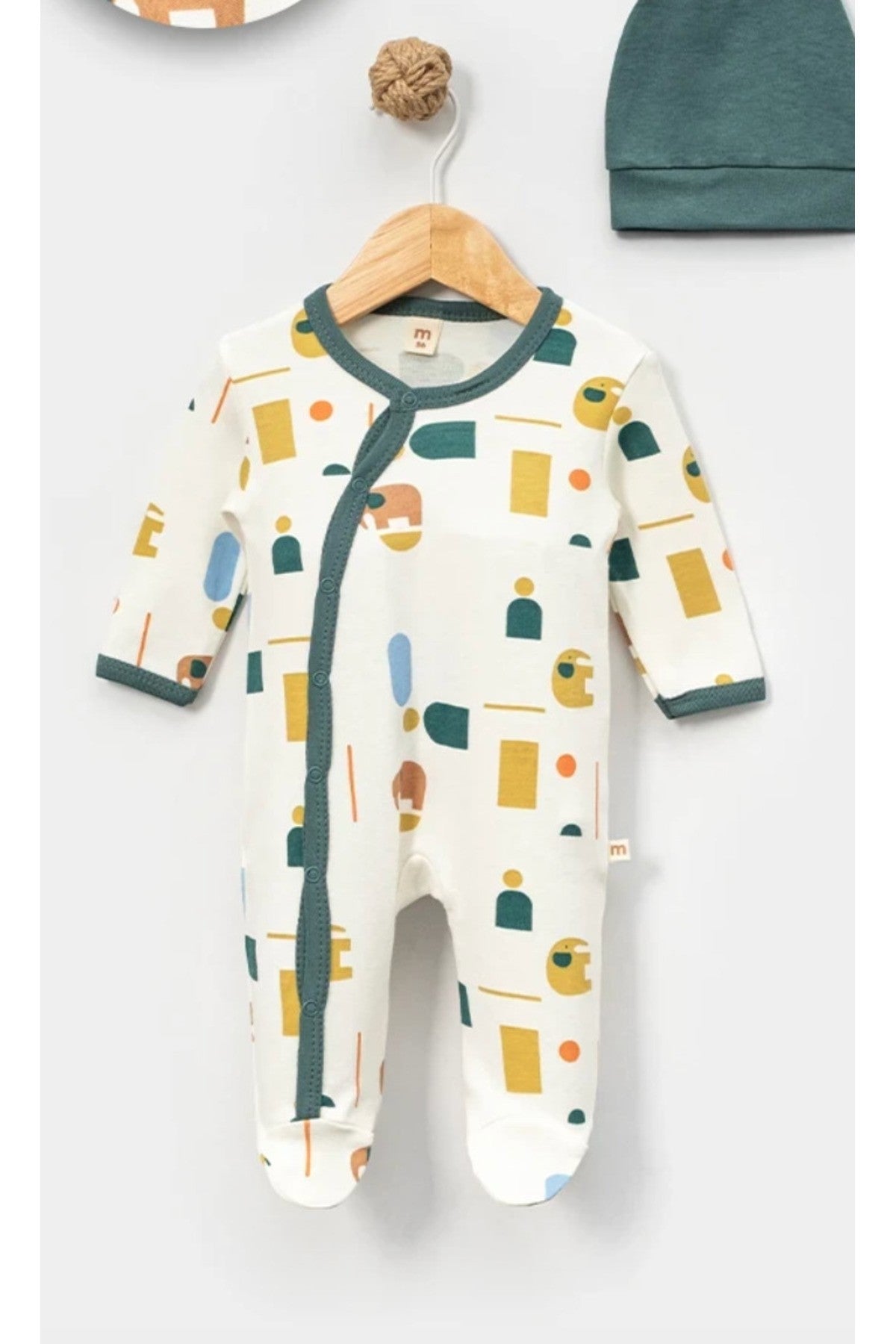 Bebek Tulumu (2'li, 0-6 Ay) — Yeşil Fil