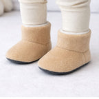 Bej Peluş Kaydırmaz Bebek Ev Botu - Pufien