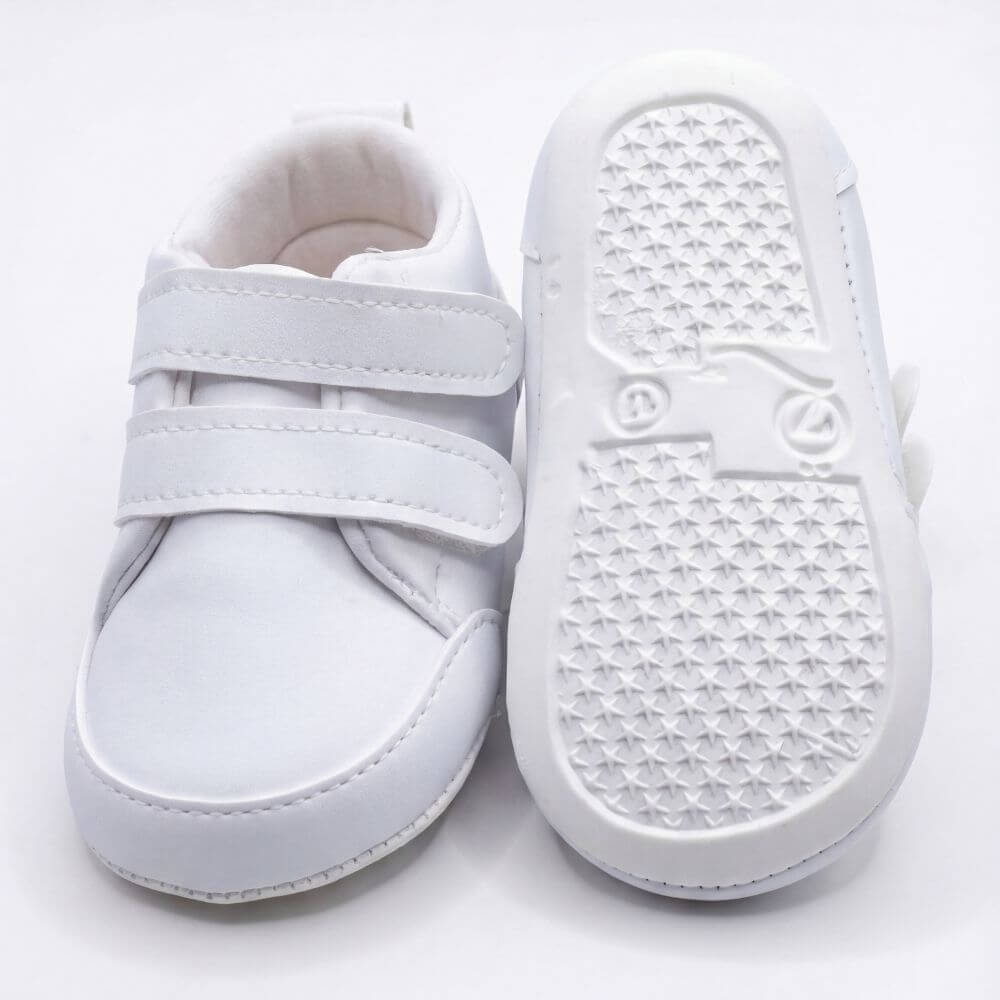 Beyaz Çift Cırt Cırtlı Bebek Sneaker Ayakkabı - Pufien