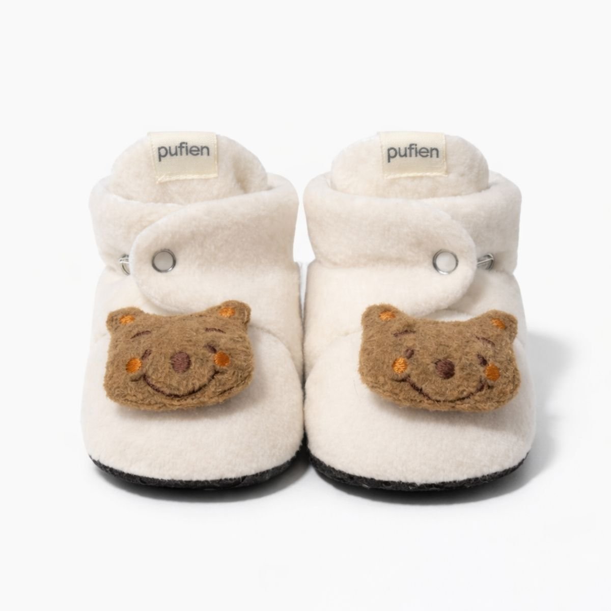 Beyaz Polar Panduf - Ayıcık Figürlü - Pufien