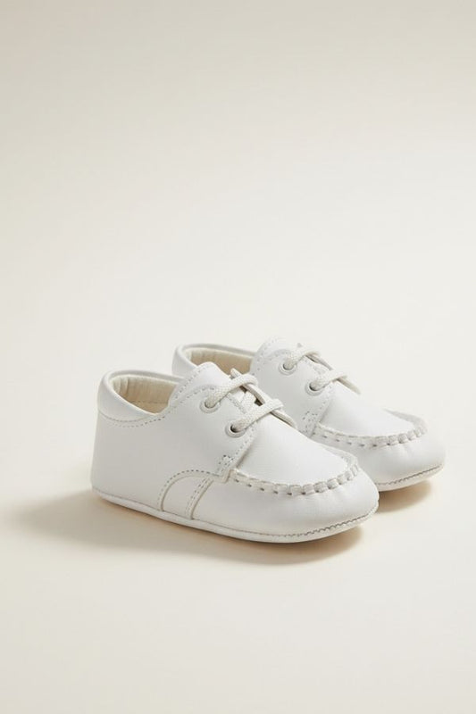 Suni Deri Bebek Ayakkabısı, Bağcıklı Kaymaz Taban