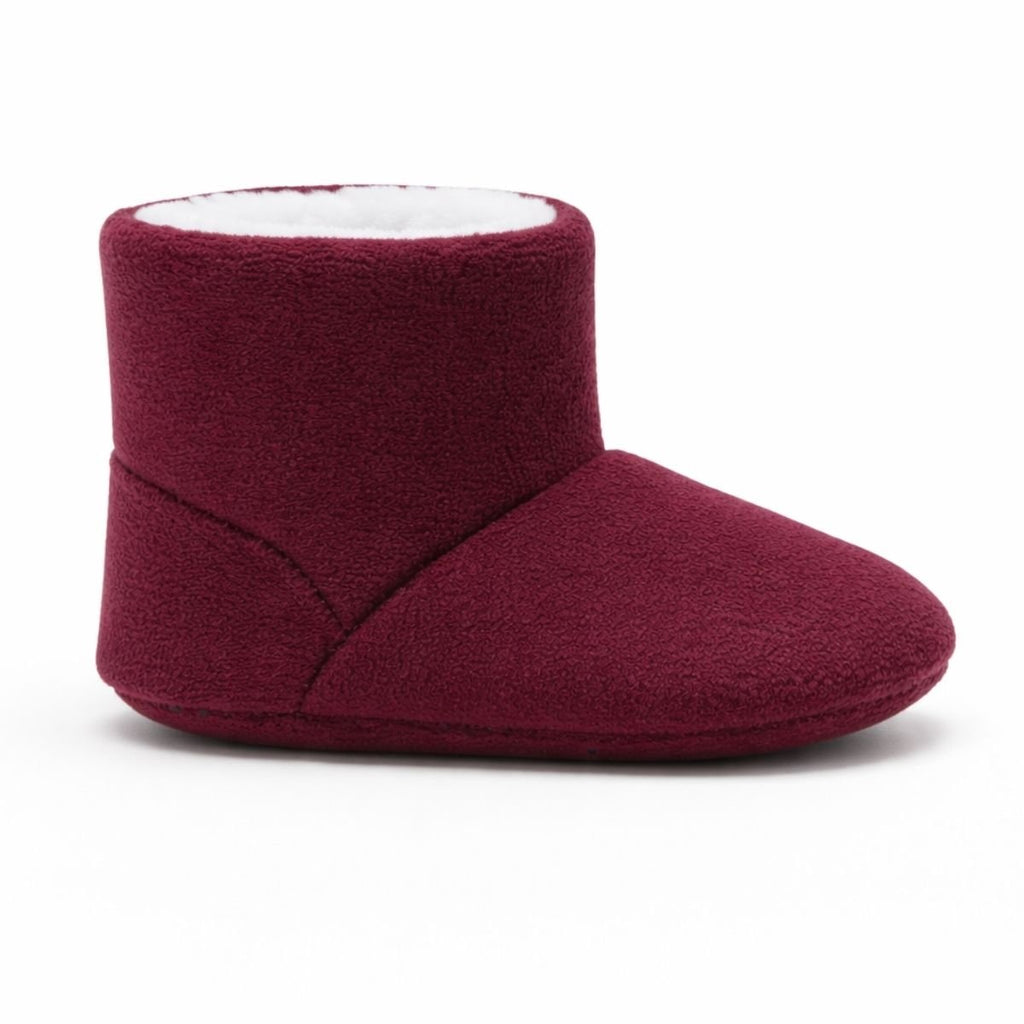 Bordo Peluş Kaydırmaz Bebek Ev Botu - Pufien