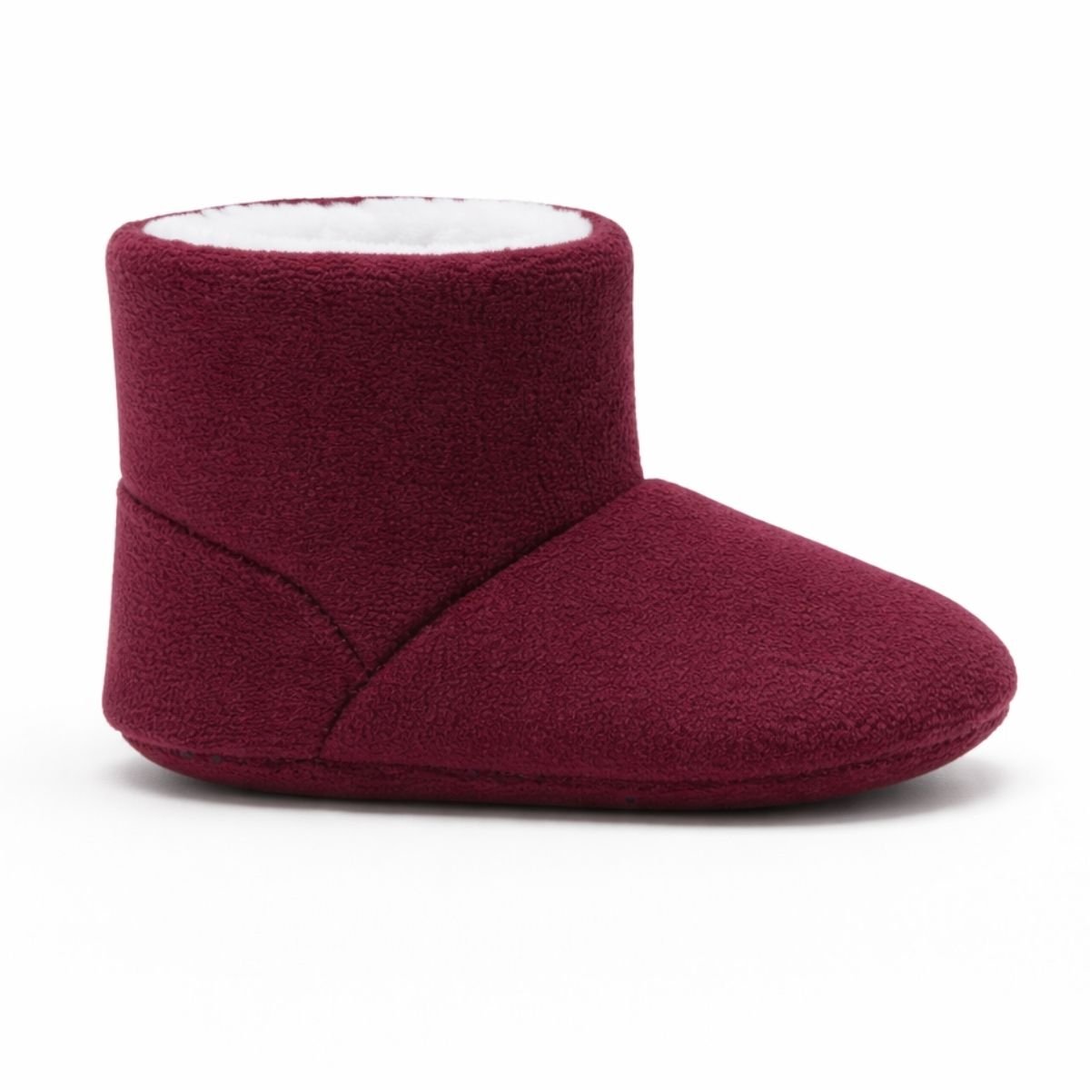 Bordo Peluş Kaydırmaz Bebek Ev Botu - Pufien