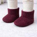 Bordo Peluş Kaydırmaz Bebek Ev Botu - Pufien