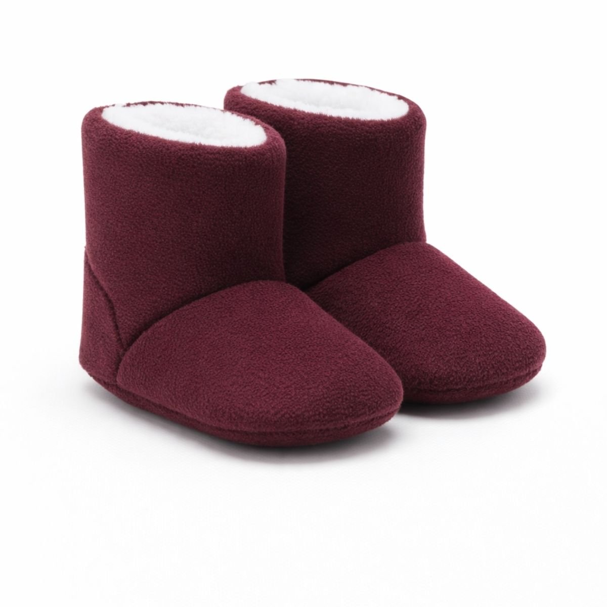 Bordo Peluş Kaydırmaz Bebek Ev Botu - Pufien