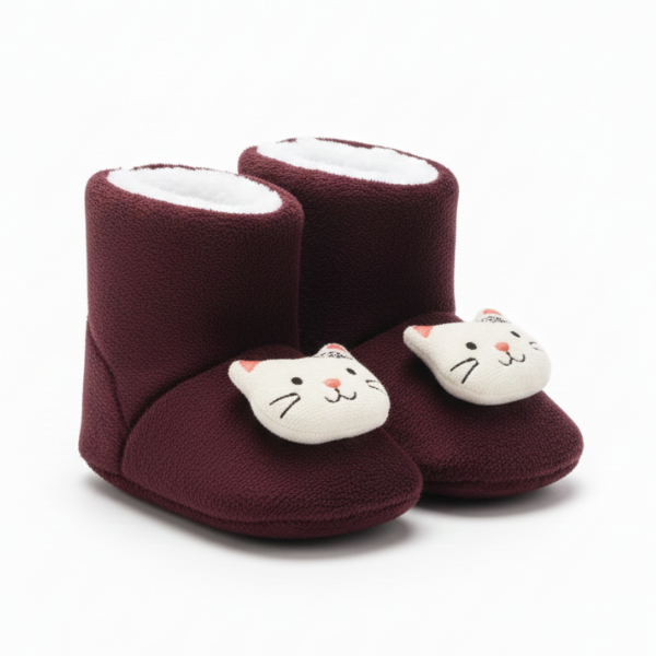 Bordo Zilli Ayıcık Detaylı Kaydırmaz Bebek Ev Botu