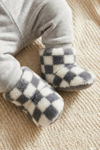 Çocuk ve Bebek Panduf, Kışlık Peluş Bot, Yumuşak, Sıcak Tutan, Kaymaz Tabanlı Ev İçi Patik, Ev Botu Gri - PufienEv Botu