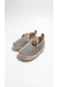 Düğmeli Gri Slip-on Şık Bebek Ayakkabı — Gri