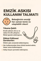 Emzik Askısı – Güvenli Klipsli Yumuşak Dokulu Emzik Tutucu - Pufien
