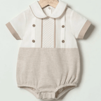 Erkek Bebek Çıtçıtlı Romper Tulum Kahverengi, 0 - 12 Ay - Pufienpixa