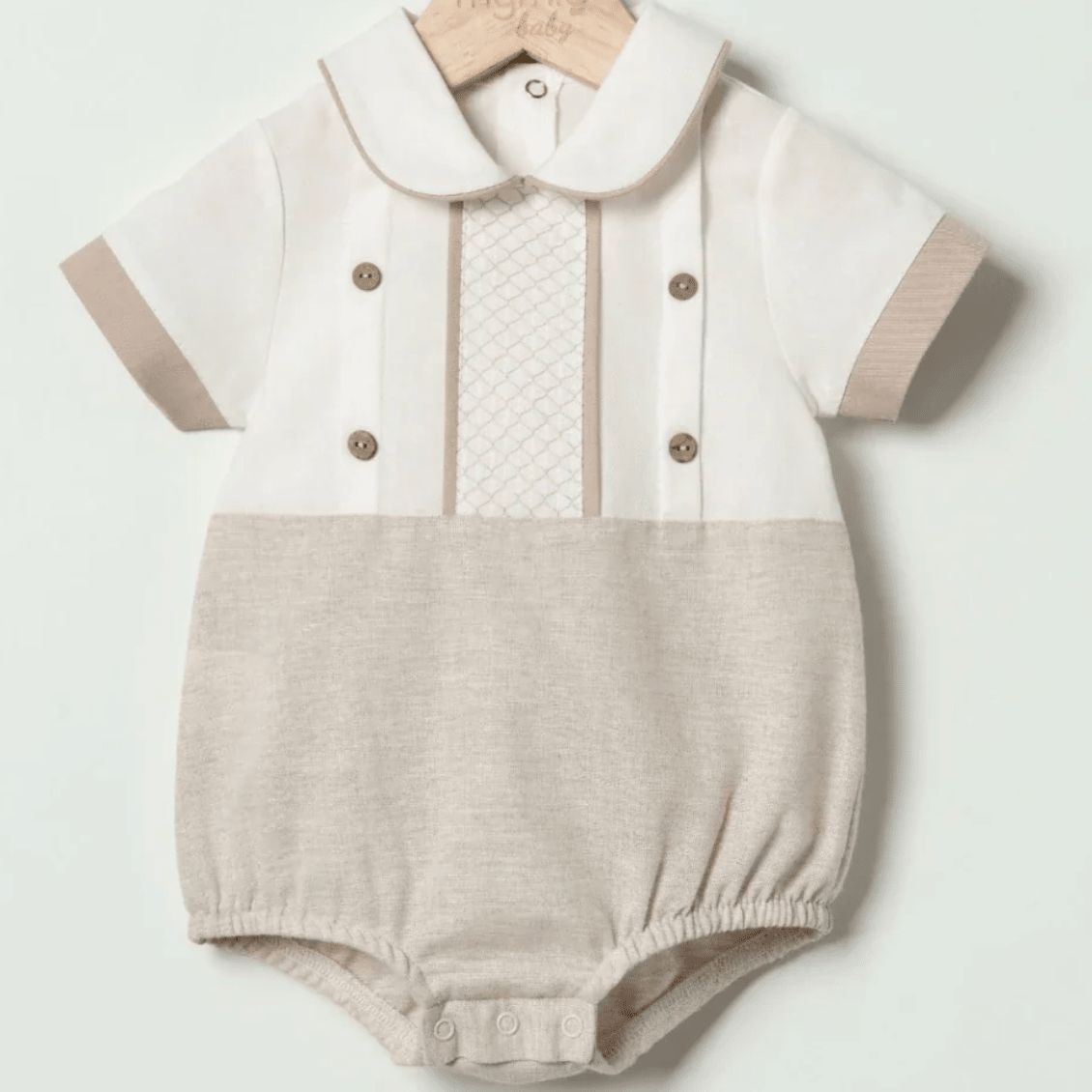 Erkek Bebek Çıtçıtlı Romper Tulum Kahverengi, 0 - 12 Ay - Pufienpixa