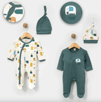 Bebek Tulumu (2'li, 0-6 Ay) — Yeşil Fil