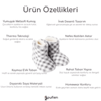 Gri Dama Desenli Peluş Ev Botu - Pufien