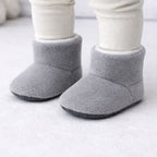 Gri Peluş Kaydırmaz Bebek Ev Botu - Pufien