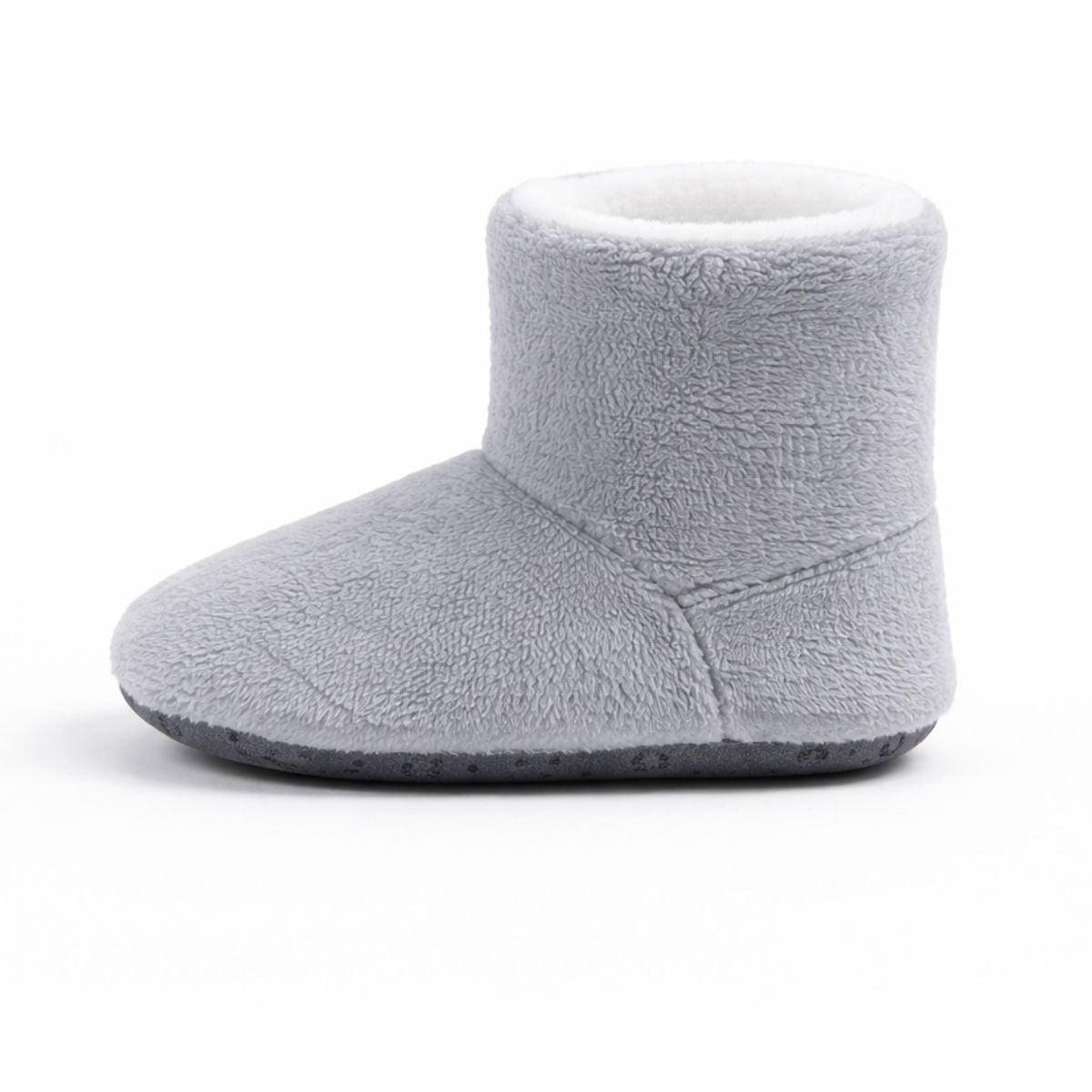 Gri Peluş Kaydırmaz Bebek Ev Botu - Pufien
