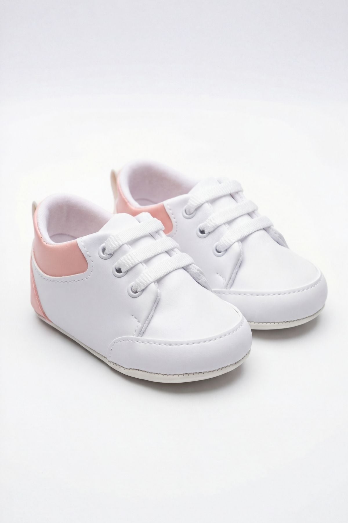 İlk Adım Ayakkabısı, Bebek Patik, Beyaz Pembe - PufienSneaker