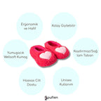 Kalp Desenli Wellsoft Peluş Ev Patiği - Pufien