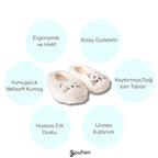 Kedi Desenli Wellsoft Peluş Ev Patiği - Pufien