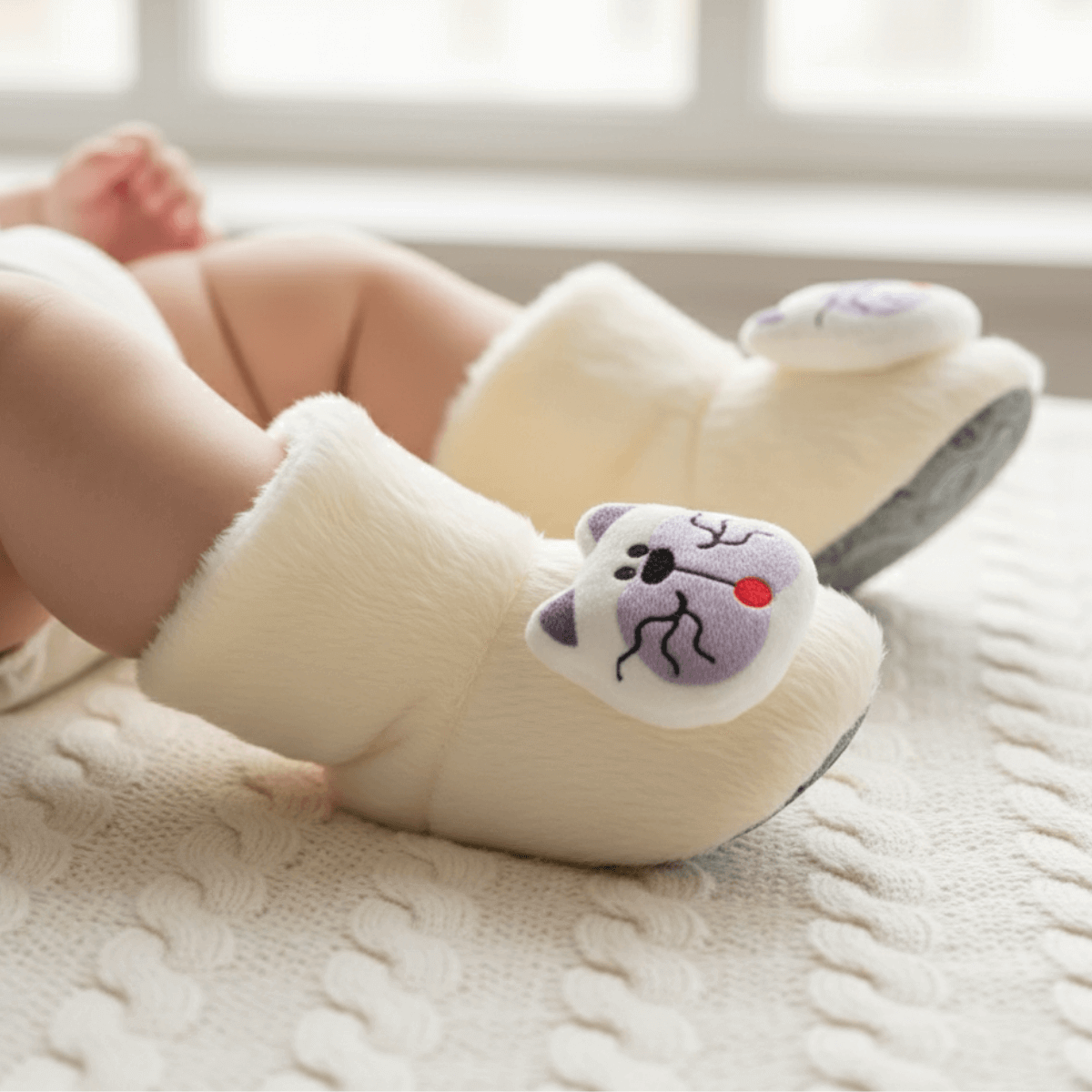 Kedicik Desenli Peluş Ev Botu - Pufien