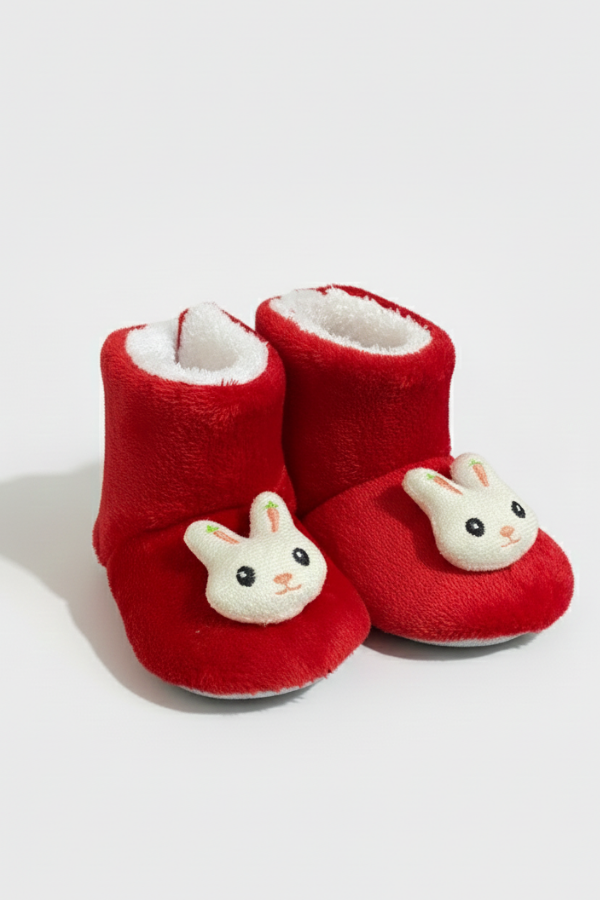 Zilli Tavşan Detaylı Kaydırmaz Taban Bebek Ev Botu