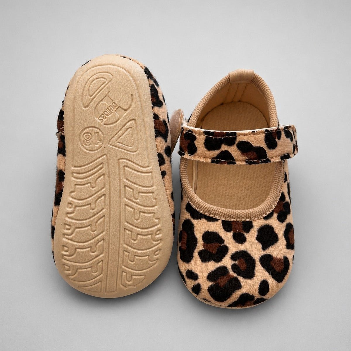 Leopar Desenli Kumaş Bebek Babet, Yenidoğan Ayakkabı, Kız Bebek Patik - Leopar - Pufienpixa