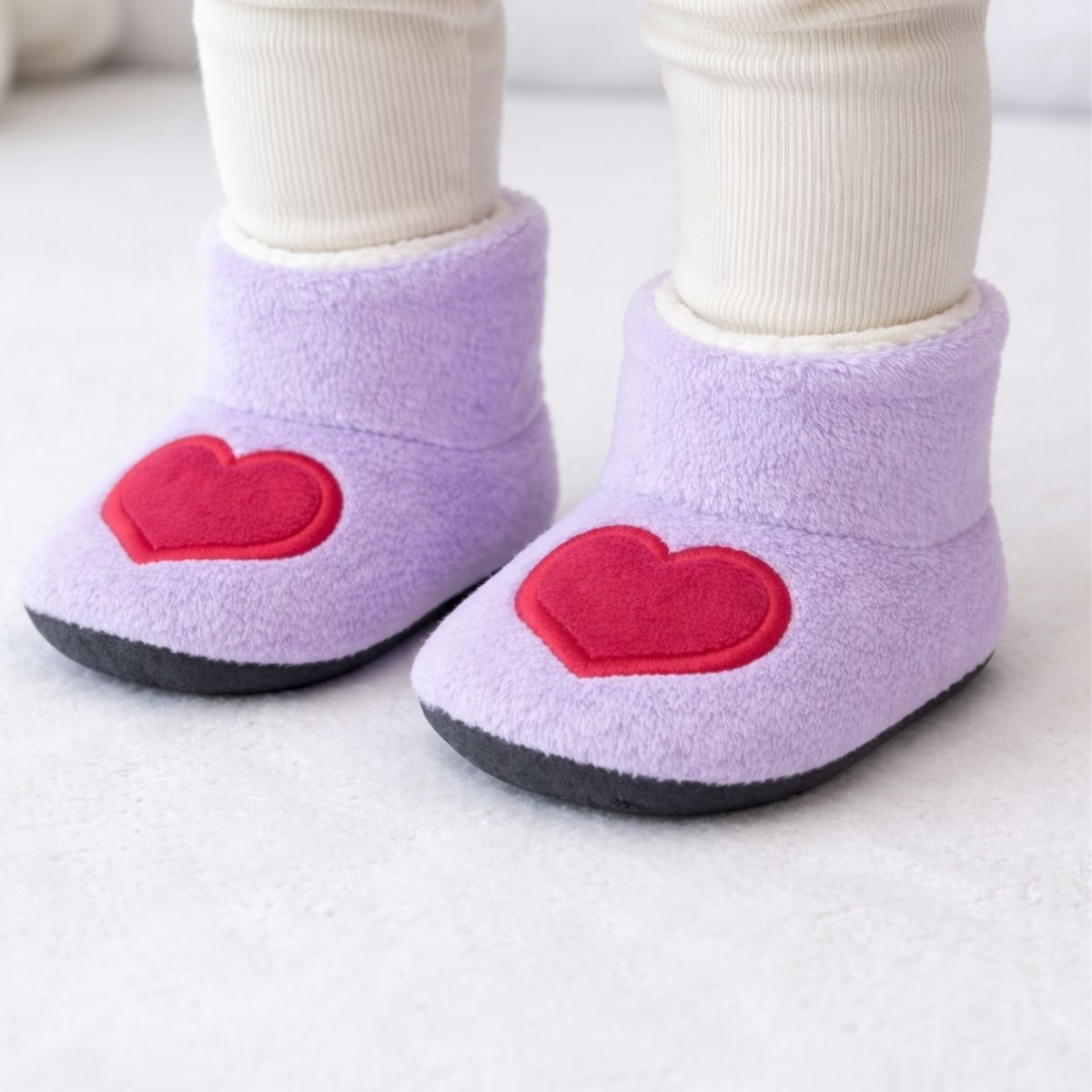 Lila Kalp Desenli Peluş Ev Botu - Pufien