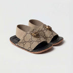 Monogram Desenli Tokalı Bebek Terlik Unisex Sandalet - Pufien