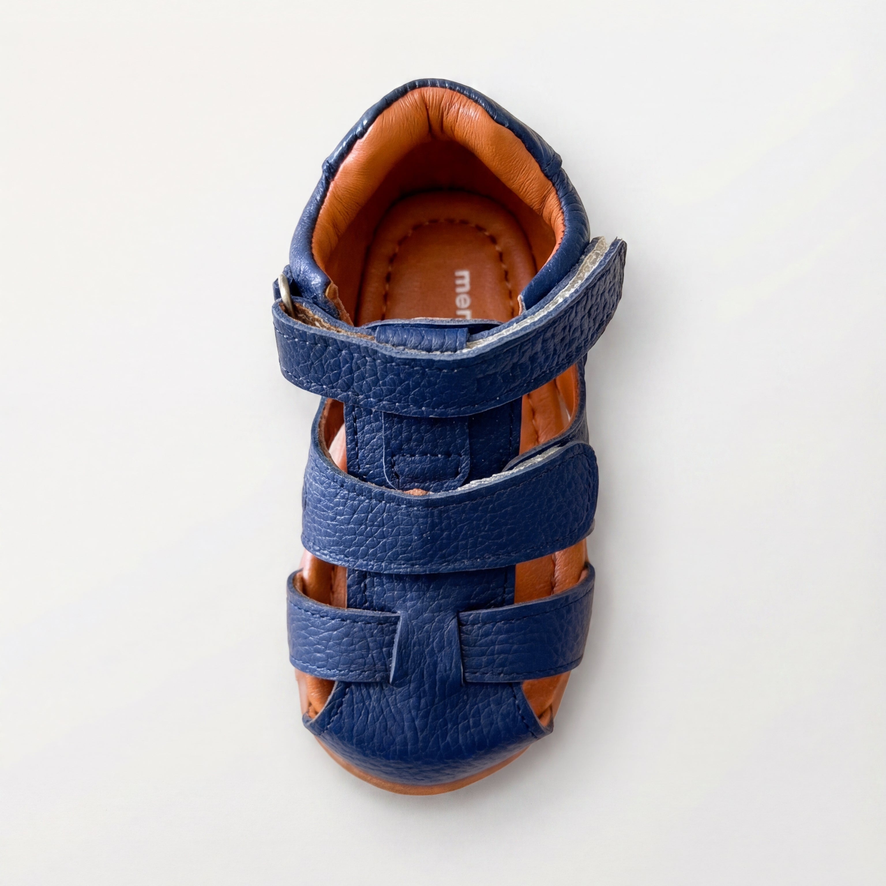 Lacivert Hakiki Deri Cırt Cırtlı Bebek Sandalet – İlk Adım Dostu