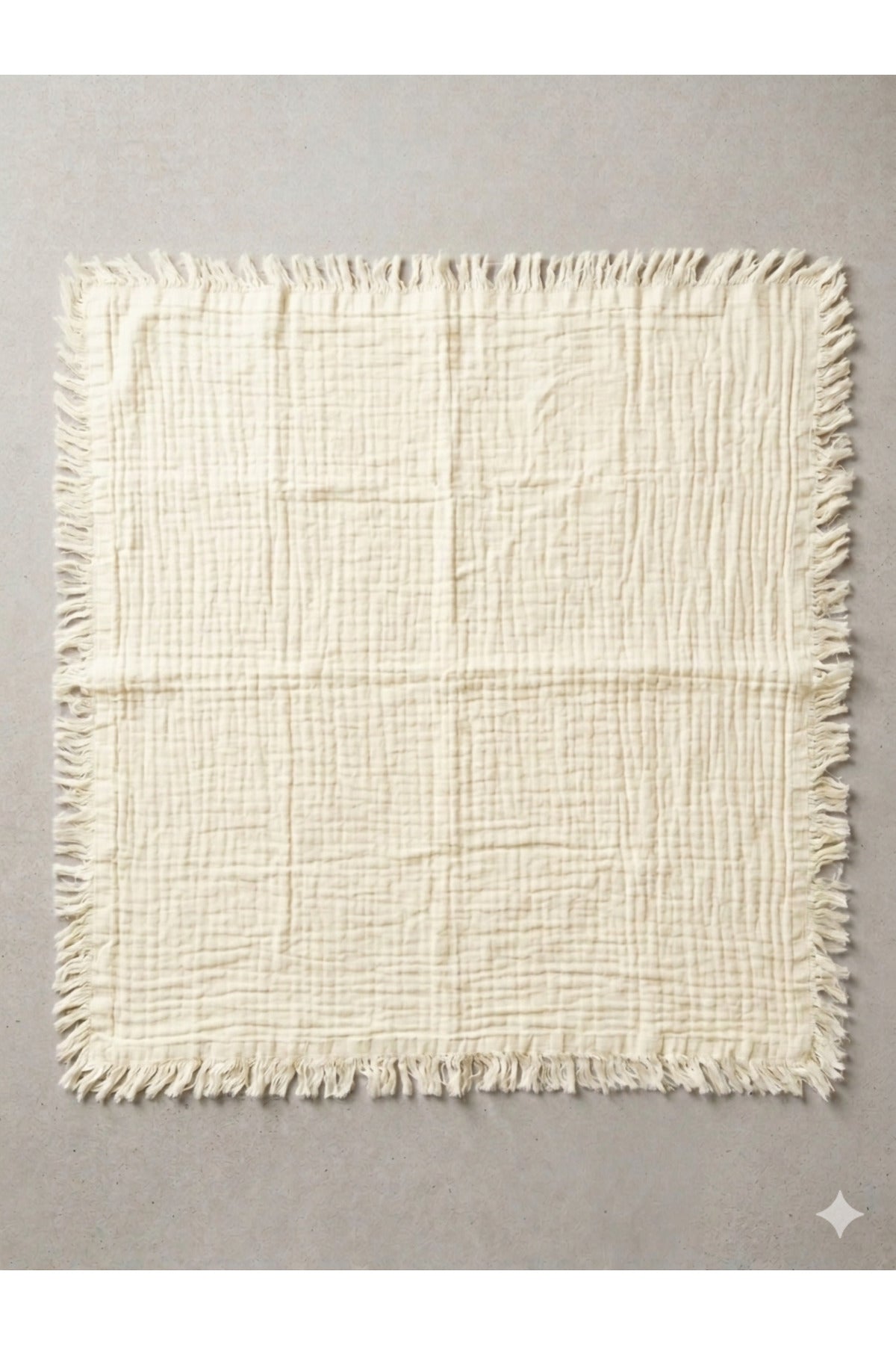 Pamuk 4 Kat Müslin Bebek Örtüsü, Çok Amaçlı Müslin Bez, Bebek Battaniyesi 120 x 120 cm - PufienBebek & Çocuk Battaniyesi