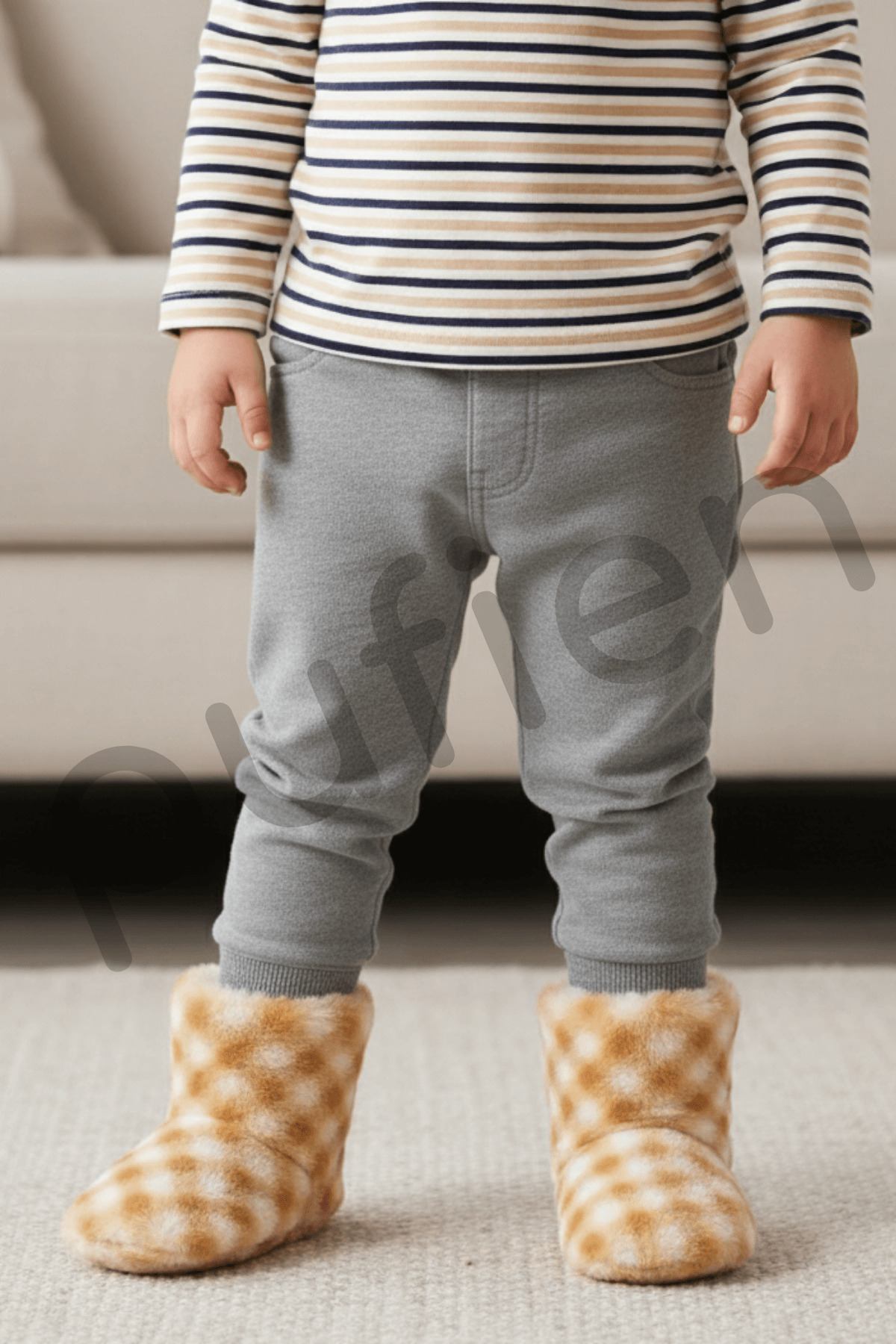 Peluş Ev Botu — Bej Dama